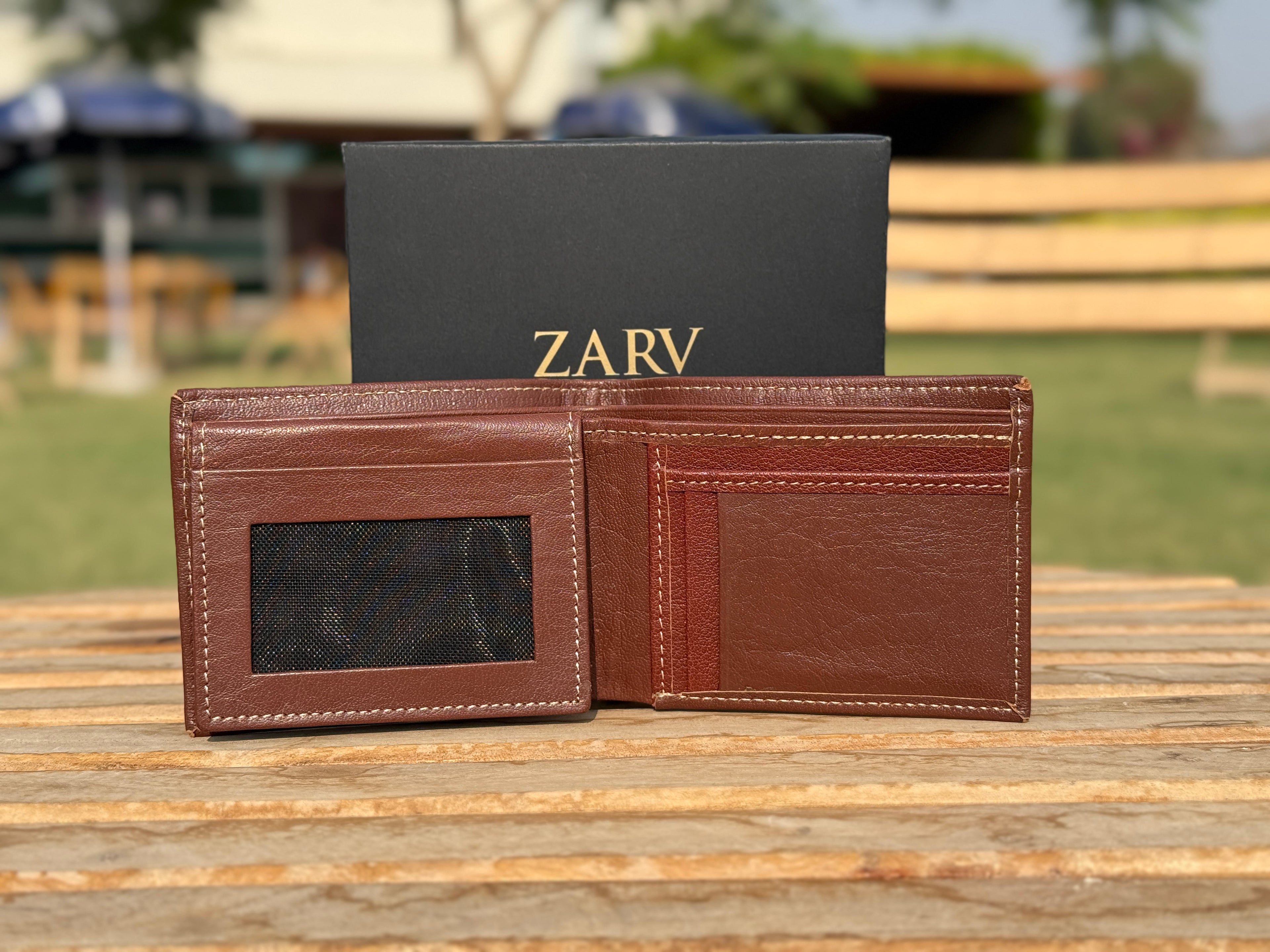 Zarv Zenith Brown Minimalist Wallet – Full Grain Premium Leather