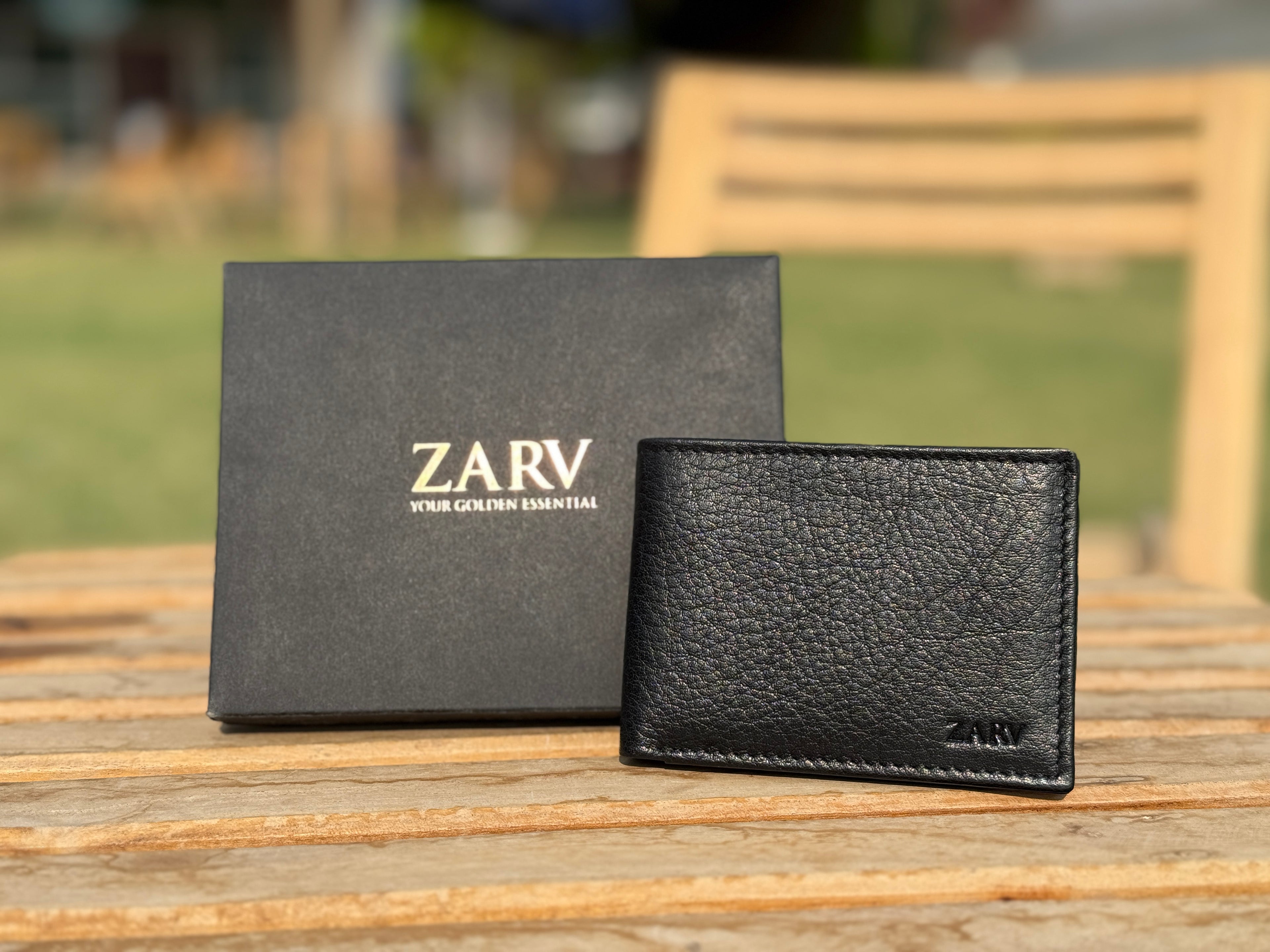 Vantage Black Soft Leather Wallet | 9 Card Slot Slim Bifold | ZARV