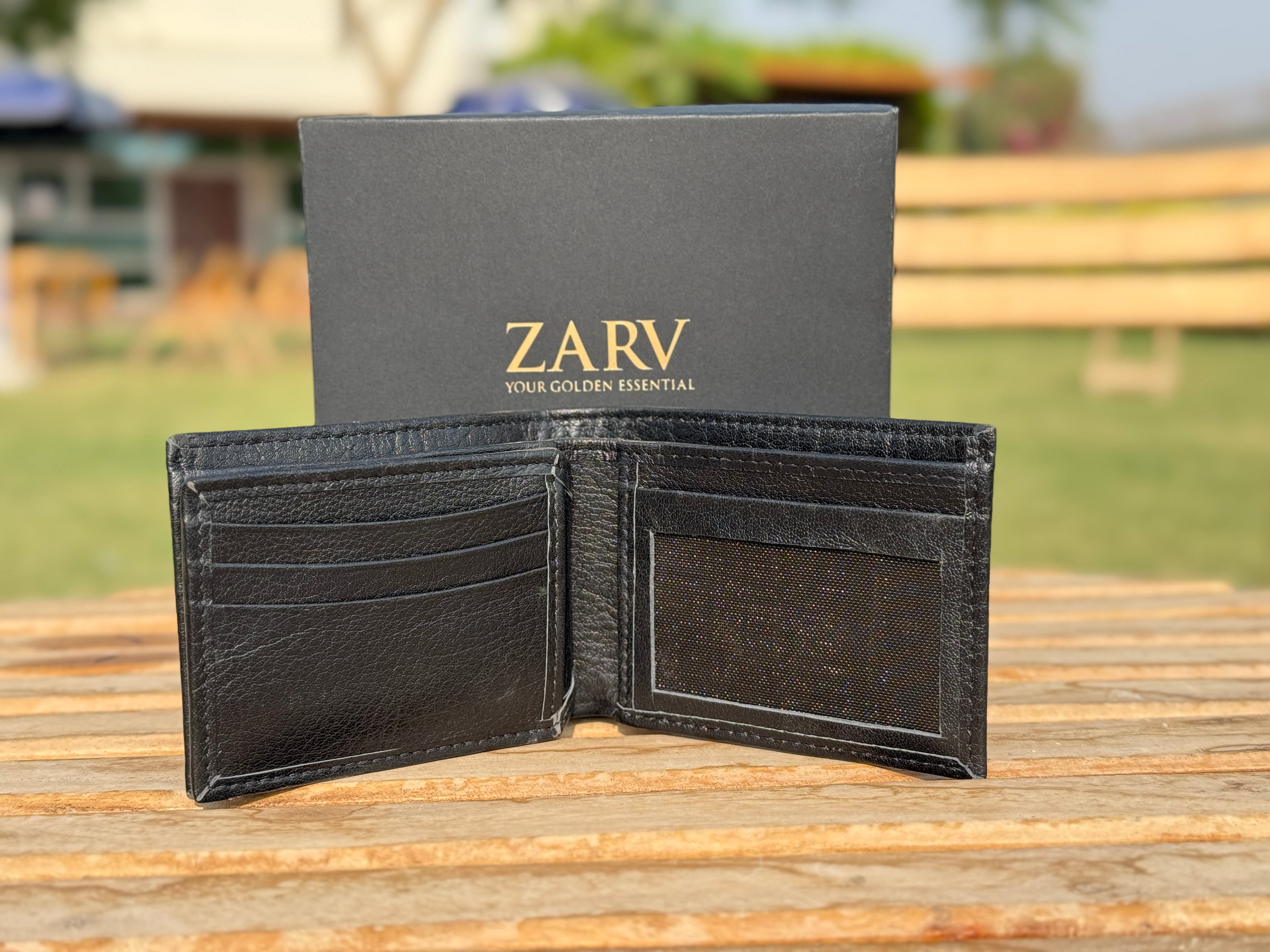 Vantage Black Soft Leather Wallet | 9 Card Slot Slim Bifold | ZARV